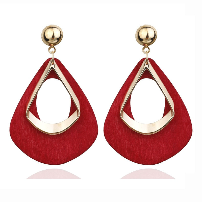 Korean Statement Black Acrylic Drop Earrings for Women 2022 Fashion Jewelry Vintage Geometric Gold Asymmetric Earring