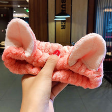 Load image into Gallery viewer, Wash Face Hair Holder Hairbands Soft Warm Coral Fleece Bow Animal Ears Headband For Women Girls Turban Fashion Hair Accessories