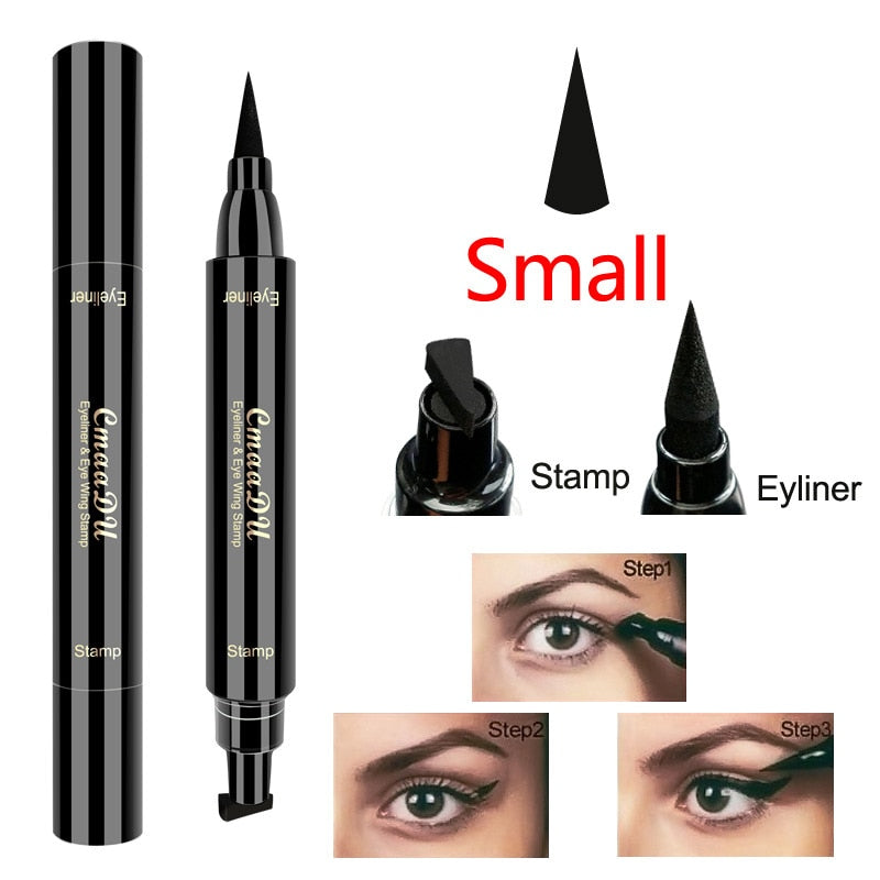 2 In1 Eyeliner Stamp Liquid Eyeliner Pencil Makeup Stamps Seal Pen Stamp Eye Liner Pencil Waterproof Quick Dry Make Up Cosmetics