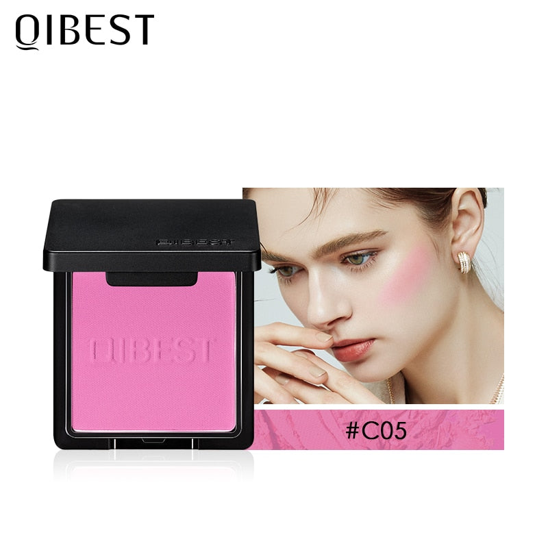 QIBEST Blush Peach Pallete 8 Colors Face Mineral Pigment Cheek Blusher Powder Cosmetic Professional Contour Shadow Blush Palette