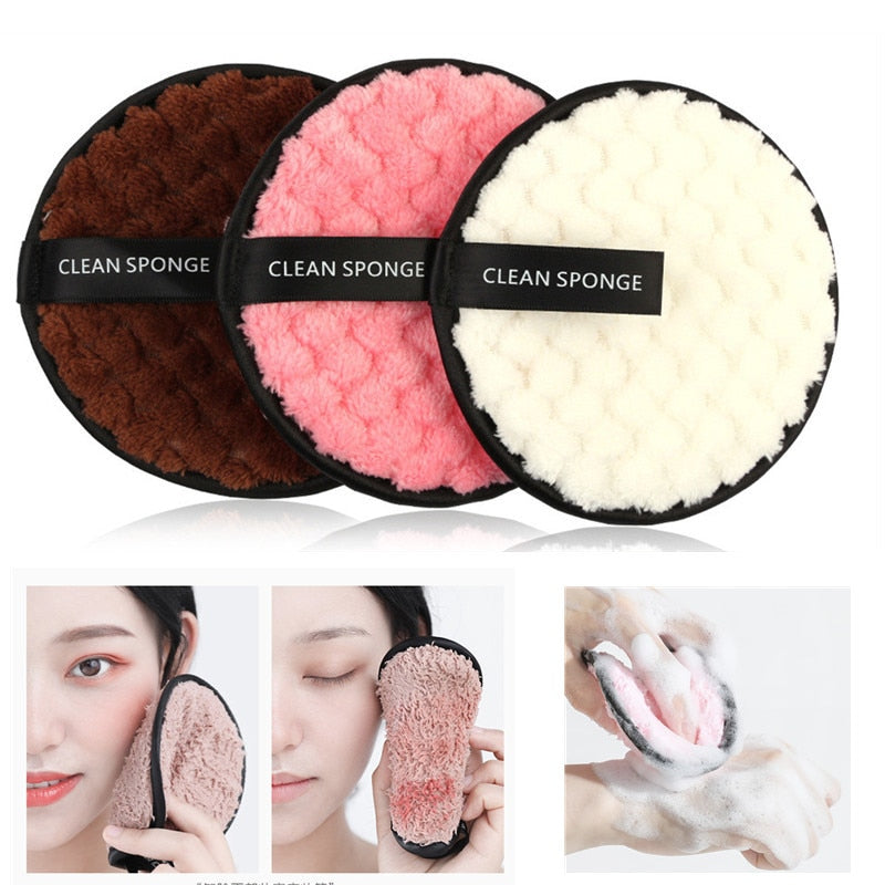 1Pc Microfiber Facial Cleaner Towels Remover Face Cleansing Towel Reusable Cosmetic Puff Cotton Pad For Makeup Tools