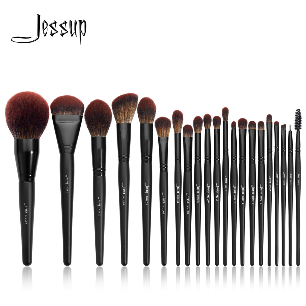 Jessup Makeup Brushes Phantom Black 3-21pcs Foundation Brush Powder Concealer Eyeshadow Blusher Face Pinceau Synthetic Hair