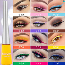 Load image into Gallery viewer, 12 Colors Neon Liquid Eyeliner Pencil Waterproof Colorful Blue Green Yellow White Eye Liner Pen Women Makeup Eyes Cosmetics