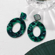 Load image into Gallery viewer, POXAM New Korean Statement Earrings for women Green Cute Arcylic Geometric Dangle Drop Gold Earings Brincos 2022 Fashion Jewelry