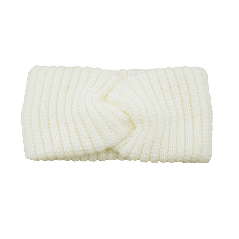 Winter Warm Wool Cross Knitted Headband for Women Warmer Solid Color Turban Headwrap Hairbands Women Hair Accessories Headwear