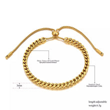 Load image into Gallery viewer, New Design Fashion Stainless Steel Link Chain Bracelets For Women Girl Men Gold Color Hiphop/Rock Adjustable Bracelet Jewelry