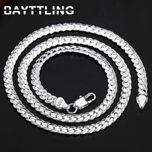 Load image into Gallery viewer, BAYTTLING S925 Sterling Silver Gold/Silver 8/18/20/24 Inch Side Chain Necklace For Women Men Fashion Jewelry Gifts