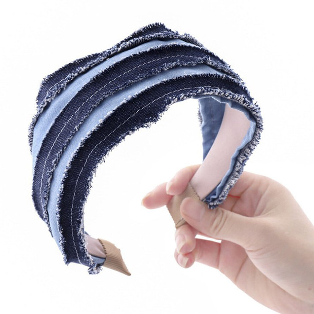 PROLY New Fashion Women Hair Accessories Soft Denim Headband For Adult Vintage Individuality Headwear Hairband Wholesale