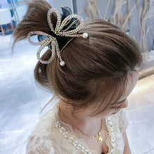 Load image into Gallery viewer, Elegant Large Bow Elastic Hair Bands Fabric Scrunchies Crystal Butterfly Girls Jewelry Rhinestone Headbands for Women Headpiece