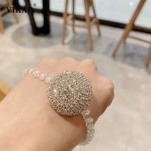 Load image into Gallery viewer, Women Shiny Rhinestone Ball Scrunchies Elastic Hair Bands Girls Fashion Hair Accessories Crystal Hair Tie Rubber Band For Hair