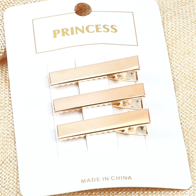 50Pcs/Lot Golden Silver Color Hair Clips High Quality Metal Barrettes DIY Hairpins Hair Accessories For Women Girls Hair Tools