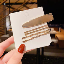 Load image into Gallery viewer, 1 Set Korea Simple Metal Hair Clips for Women Geometric Rhombus Gold Silver Color Hairpins Hair Accessories Barrettes Clips