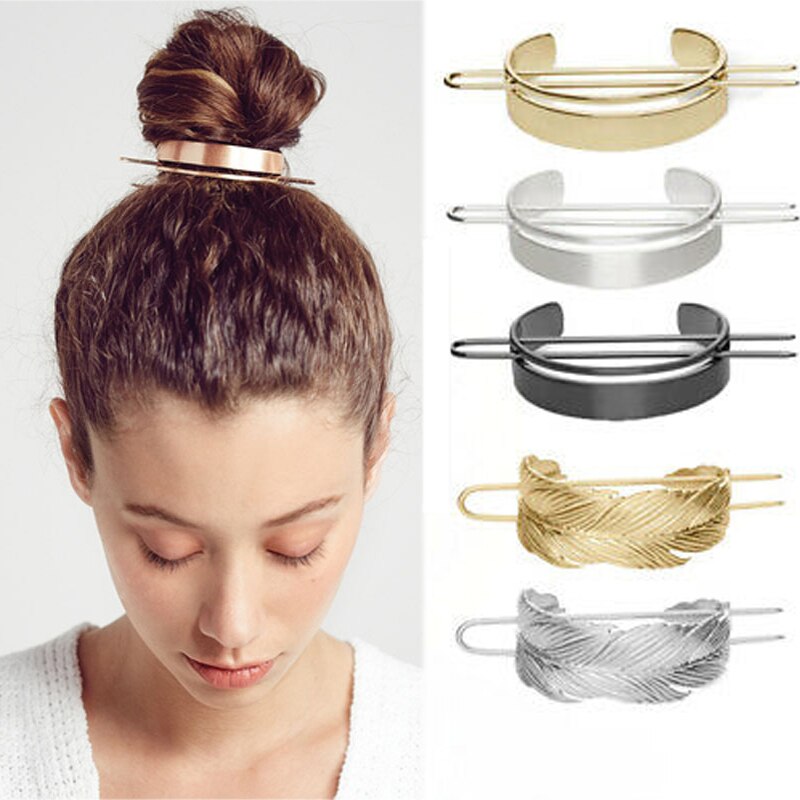 Ruoshui Woman Bun Holders Alloy Cage Hair Sticks Women Hair Jewrly Round Top Hairpins Hair Clips Lady Ornaments Hair Accessories