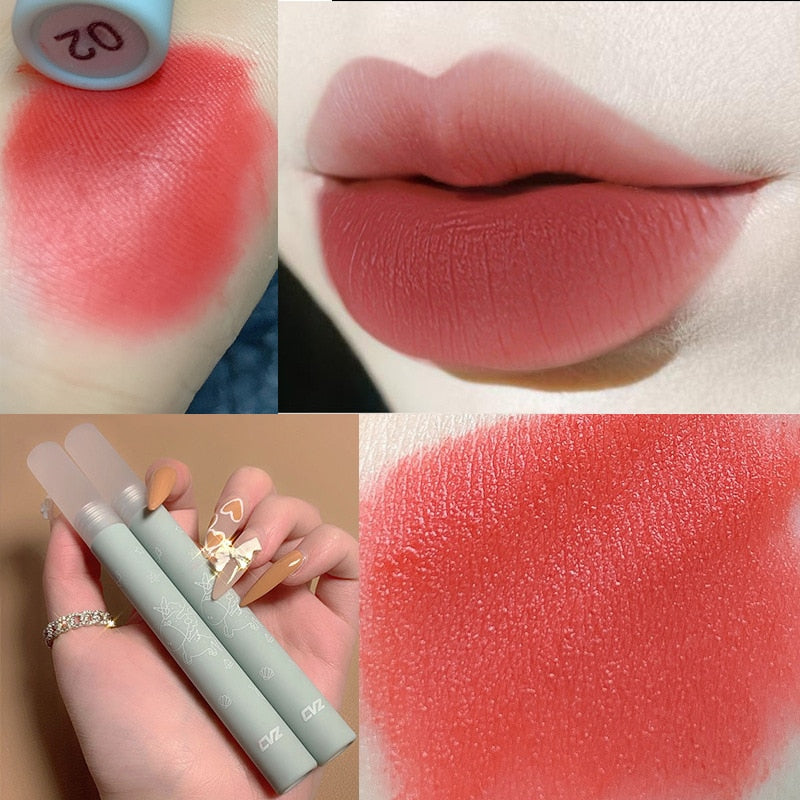 CVZ 6 Color Lip Gloss Mud Milk Tea Liquid Matte Lipstick Makeup Lasting Moisturizing Beauty Cosmetics Maquillaje New TSLM1