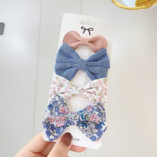 Load image into Gallery viewer, 4Pcs/Set Floral Hair Clip Set Girl Cute Bow Flower Lace Trimming Headwear Cartoon Hair Clips Hairpin Headdress Hair Accessories