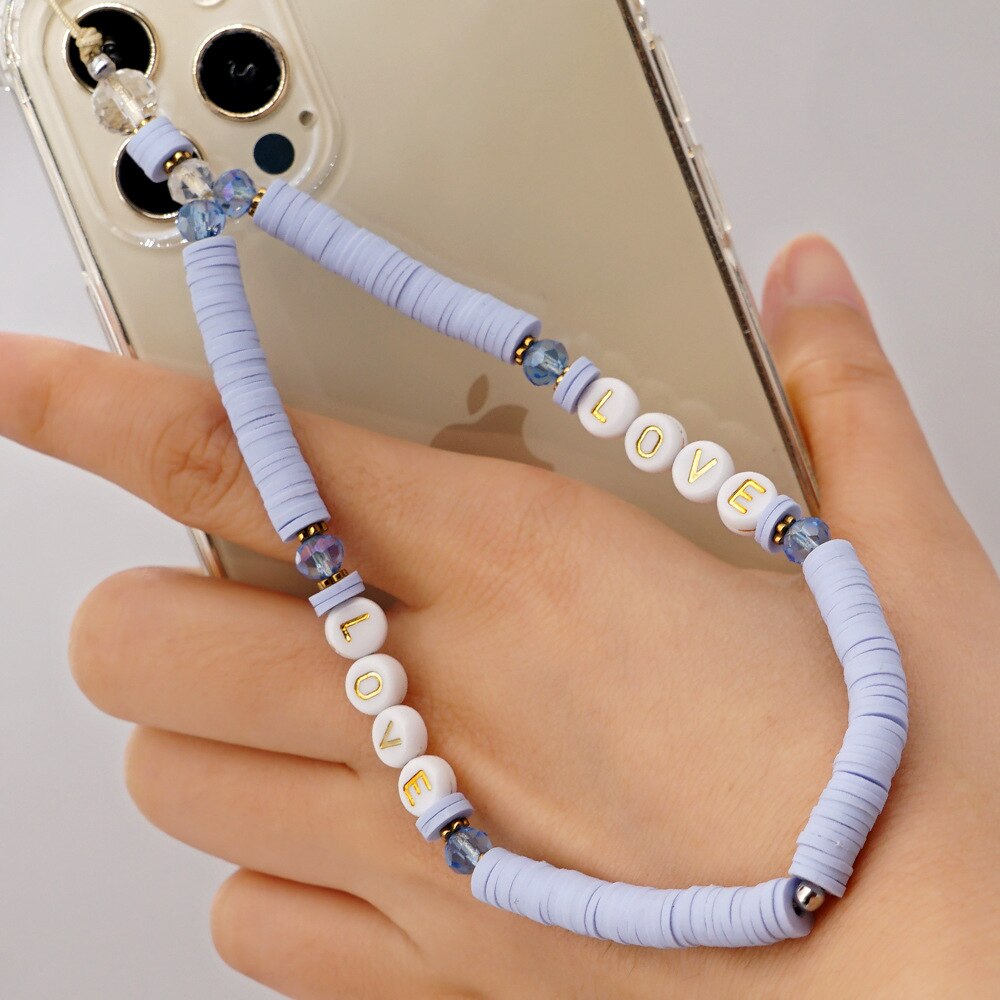 Fashion Trend Mobile Phone Jewelry Imitation Pearl Soft Ceramic Beaded Mobile Phone Chain Personalized Lady Anti-Lost Lanyard