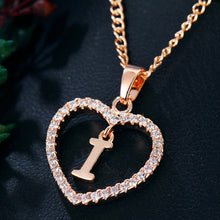 Load image into Gallery viewer, Womens Jewelry Name Initials Heart Pendant Necklace 26 Letters Zircon Love Necklaces Girls Gifts the First Letter Accessories