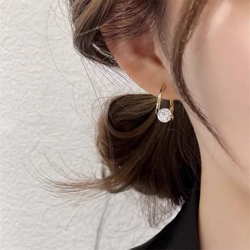 2022 New Simple Single Zirconia Earrings For Women Girls Korean Style Delicate Chic Jewelry Earings Wholesale