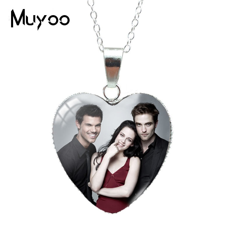 New Twilight Movie Bella Edward Jacob Renesmee Character Heart Pendant Necklace Handmade Jewelry Necklaces HZ3