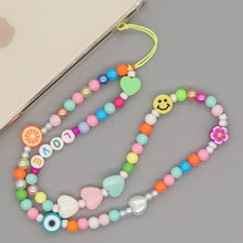 Load image into Gallery viewer, 2022 Hot Cell Phone Chain Lanyard Beads Strap Colorful Chains For Mobile Star Charm Smiley Accessories Telephone Jewelry цепочка
