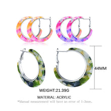 Load image into Gallery viewer, Fashion Big Circle Gold Acrylic Earrings Set For Women Girls Geometric Colorful Resin Hoop Drop Earrings Set of Earrings Jewelry