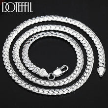 Load image into Gallery viewer, DOTEFFIL 925 Sterling Silver 8/16/18/20/22/24 Inch 6mm Side Chain Necklace Bracelet For Woman Men Fashion Charm Wedding Jewelry