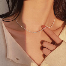 Load image into Gallery viewer, 2022 Popular Silver Colour Sparkling Clavicle Chain Choker Necklace Collar For Women Fine Jewelry Wedding Party Birthday Gift