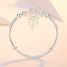 Load image into Gallery viewer, Adjustable 925 Sterling Silver Dreamcatcher Tassel Feather Round Bead Charm Bracelet &amp;Bangle For Women Elegant Jewelry sl209
