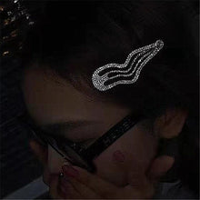 Load image into Gallery viewer, 1PC Geometric Hair Clips For Women 2022 Fashion Silver Color Shiny Barrettes Hairpins Rhinestone Elegant Small Hair Accessories