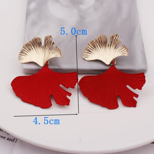 Load image into Gallery viewer, Red Color Drop Earrings for Women Summer Korean Flower Heart Leaf Earrings Sweet Wedding Party Jewelry Valentine&#39;s Day Girl Gift