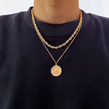 Load image into Gallery viewer, Punk Miami Cuban Choker Necklace Steampunk Men Jewelry Vintage Big Coin Pendant Chunky Chain Necklace for Women Neck Accessories