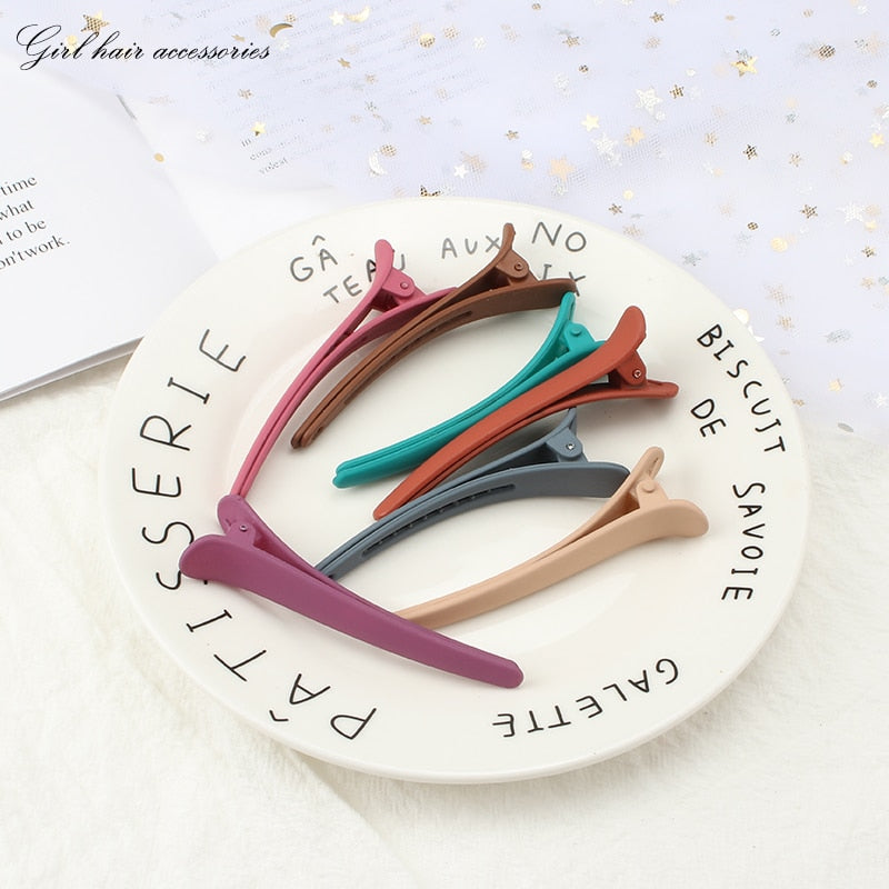 New 5 PCS Women&#39;s Hair Clips Fashion Plastic One-Word Hairpin Cute Frosted Side Clip Headbands Girls Simple Headgear Accessories