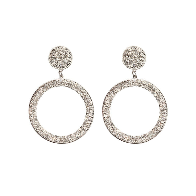 2022 New Luxury Cubic Zirconia Pendant Earrings Woman High Fashion Crystal Korean Earrings Anniversary Gift Jewelry for Girls