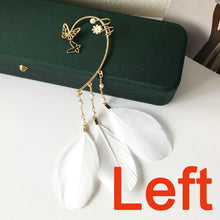 Load image into Gallery viewer, New Fashion Crystal Butterfly Clip Earring Pearl Bead Ear Cuff Long Tassel Charm Hollow Earrings For Women Girl Jewelry 1 Piece