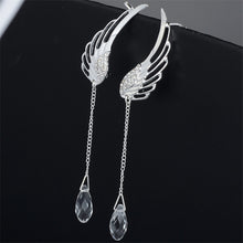 Load image into Gallery viewer, 2022 New Silver Plated Angel Wing Stylist Crystal Earrings Drop Dangle Ear Stud For Women Long Cuff Earring Bohemia Jewelrys