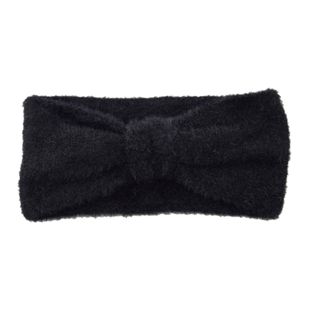 Molans New Knitted Knot Cross Headband for Women Autumn Winter Girl Hair Accessories Hairbands Fluffy Elastic Hair Band Headwear