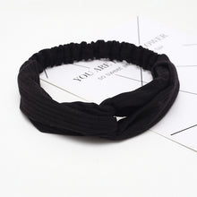 Load image into Gallery viewer, New Women Suede Soft Solid Print Headbands Vintage Cross Knot Elastic Hairbands Bandanas Girls Hair Bands Hair Accessories