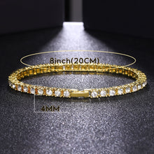 Load image into Gallery viewer, New 4MM Iced Out tennis Bracelet Necklace Men Tennis Chain Fashion Hip-Hop Jewelry Women 16/18/20/24/30inch Choker Chain Gift