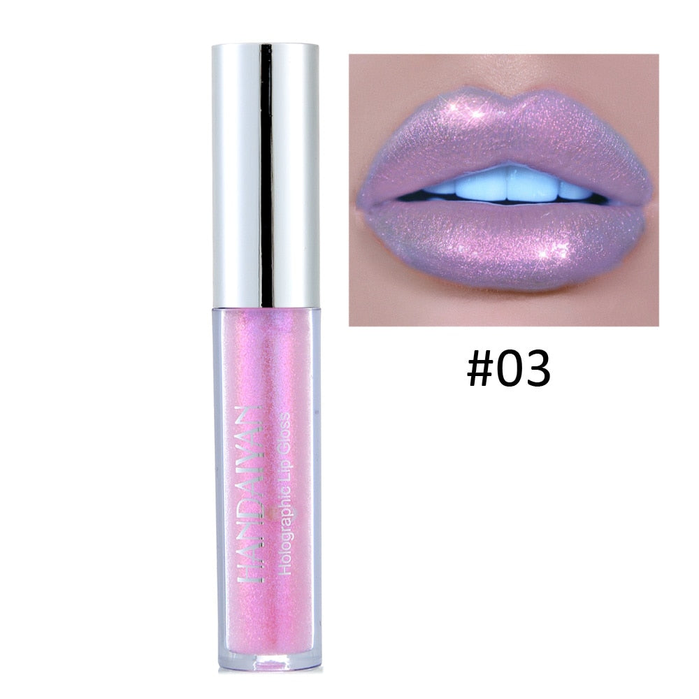 Waterproof Glitter Liquid Lipstick Crystal Glow Laser Holographic Lip Gloss Tint Mermaid Shiny Pigment Lipgloss Makeup Cosmetics