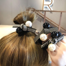 Load image into Gallery viewer, Fashion Hair Accessories Imitation Pearl Hair Rubber Band For Womens Girls Black Ponytail Holder Gum for Hair Headband Hair Tie