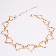Load image into Gallery viewer, Independent Gothic Metal Hollow Connecting Heart Neck Chain Collar Necklace Women&#39;s Egirl Cosplay Aesthetic Jewelry Jewelry