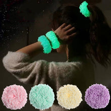 Load image into Gallery viewer, New Girls Colorful Luminous Plush Scrunchies Hairband Women Ponytail Headwear Elastic Hair Bands Fashion Hair Accessories HOT