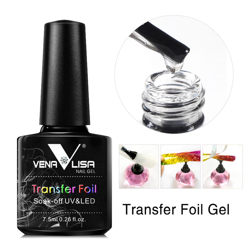 Venalisa Foil Transfer Gel Easy Apply Nail Art Design Manicure Enamel Gel Polish UV LED Gel Nail Polish Lacquer Varnish Foil