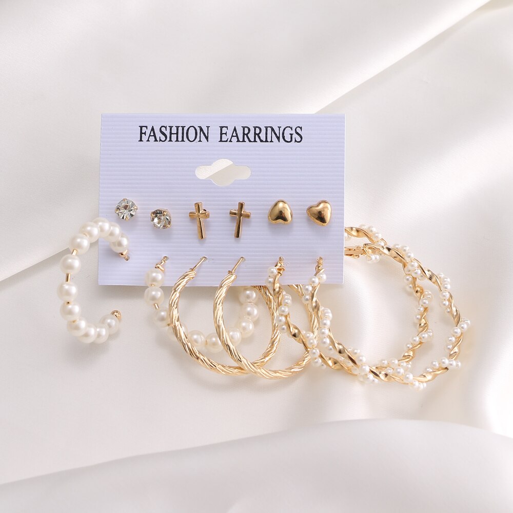 Vintage Acrylic Flower Geometric Earring Set Women&#39;s Fashion Tassel Butterfly Alloy Circle Dangle Earrings 2022 NEW Jewelry