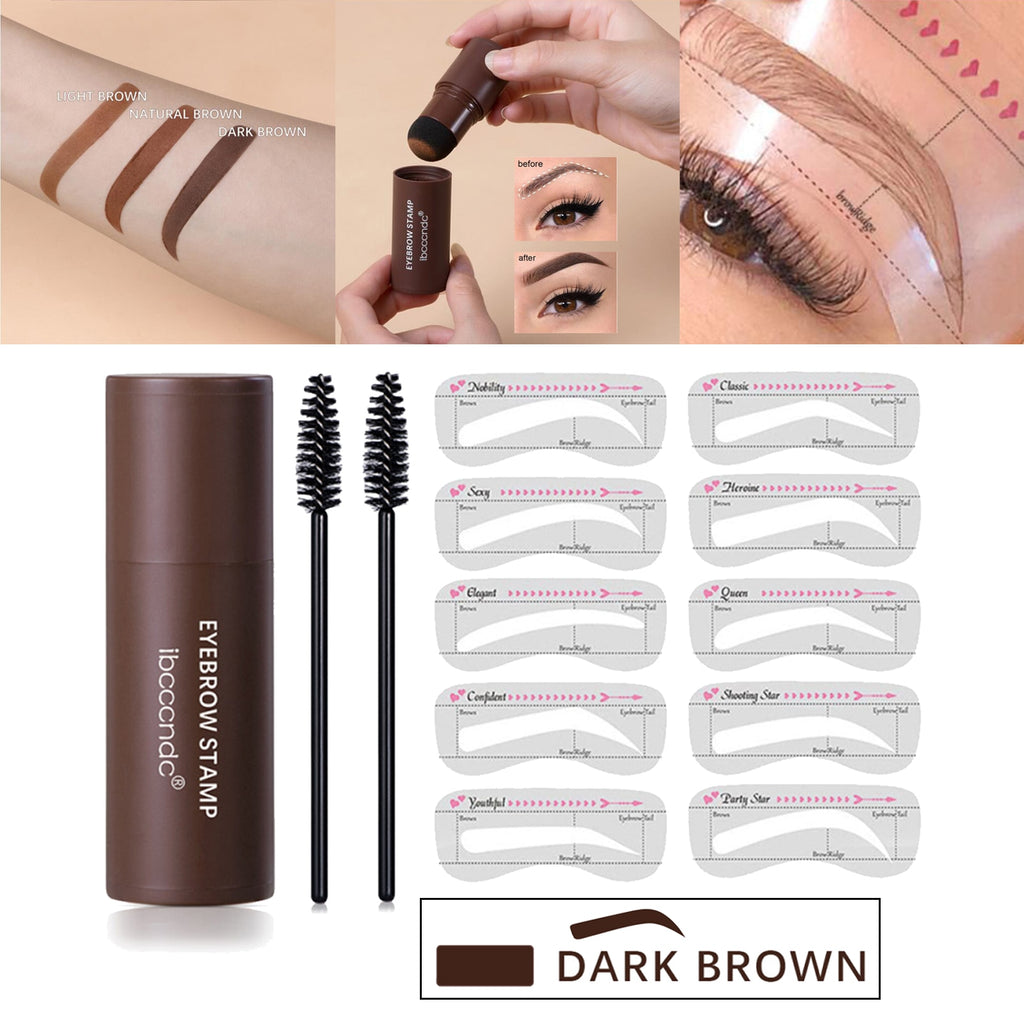 Eyebrow Stamp Shaping Kit Buildable Makeup Set Definer for Women One Step Brow Stamp Eyebrow Powder Stamp Eyebrow Pen Brushes