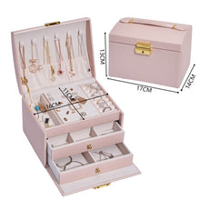 Load image into Gallery viewer, XINSOM Jewelry Box Organizer Portable Necklaces Earrings Rings Jewelry Organizer PU Leather Storage Joyeros Organizador De Joyas