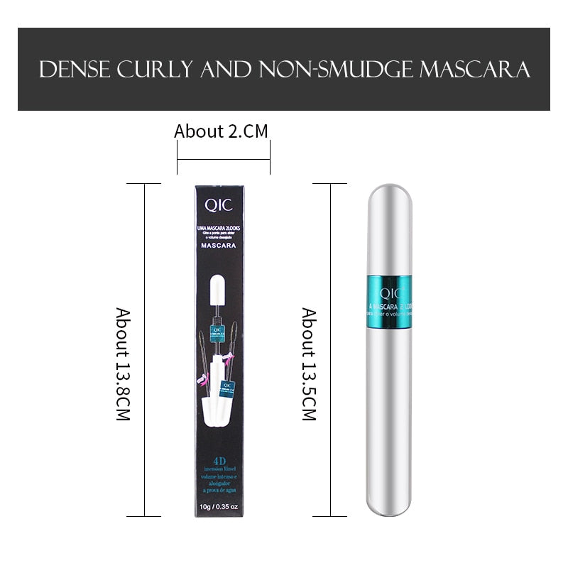 2 in 1 4D Silk Fiber Lash Waterproof Mascara For Eyelash Extension Black Thick Lengthening Eye Lashes Korean Cosmetics