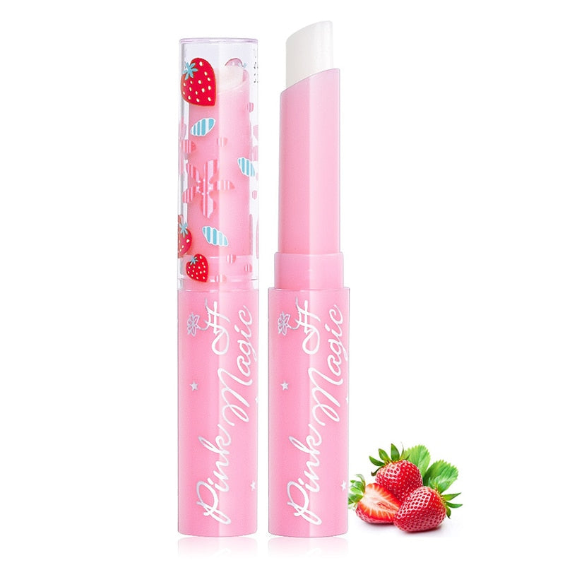 Natural Strawberry Essence Moisturizing Lipstick Temperature Changed Color Lip Balm Long Lasting Nourishing Lip Stick Cosmetics