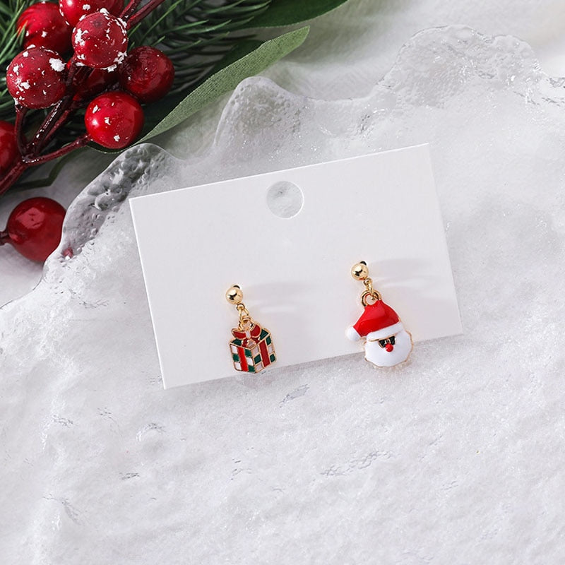 New Trendy Statement Christmas Tree Earrings For Women Santa Claus Snowman Drop Earrings Jewelry Girls Christmas Gifts Wholesale