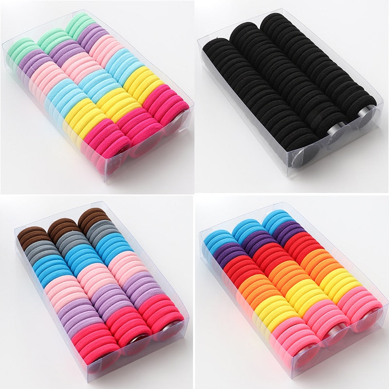 66pcs/Bag Color Rubber Bands Elasticity Hair Bands Girls Ponytail Headwear Gum Kids Lovely Hair Accessories Headband Gift